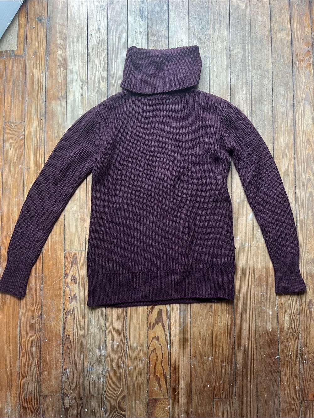 A&F Maroon Chunky Turtleneck Knit Sweater